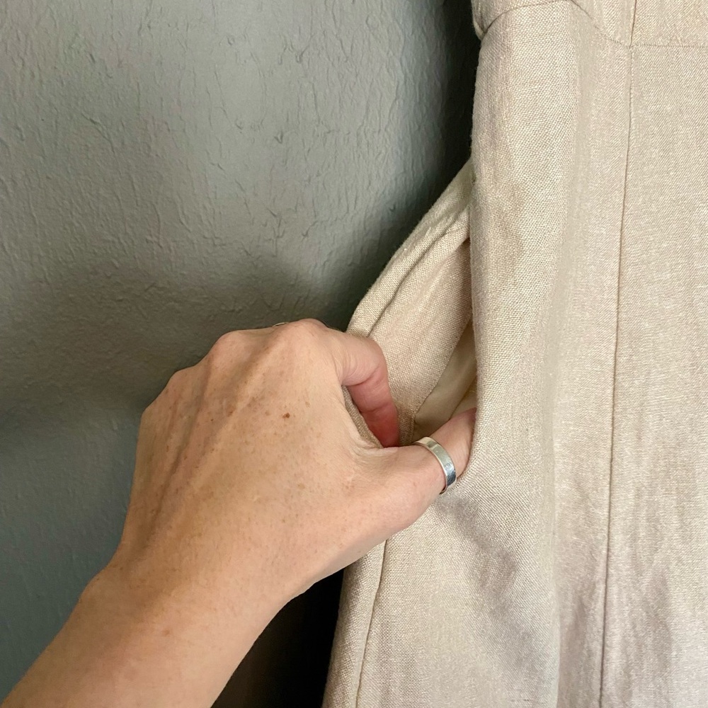 Sleeveless Linen Blend Midi Dress Small - Picture 7 of 9